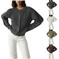 thumbnail image 1 of HAPIMO Women'S Knit Cardigan Sweaters Fall Fashion Long Sleeve Open Front Button Trendy Casual Sweater Jacket Coats Green L, 1 of 5