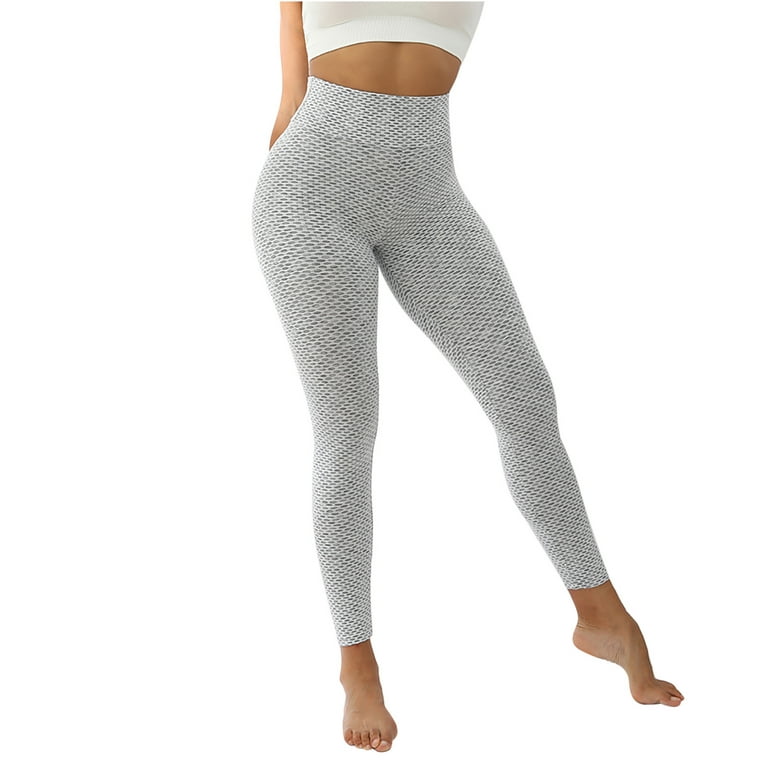HAPIMO Clearance Women's Yoga Pants Stretch Athletic High Waist Tummy  Control Workout Pants Hip Lift Tights Honeycomb Running Yoga Leggings for  Women White XL 