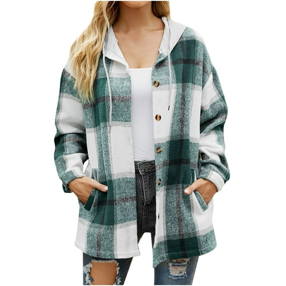 HAPIMO Clearance Womens Button Jacket Western Vintage Ethnic Graphic Print Shacket Jacket Lapel Collar Outwear Bust Pocket Tops Teen Grils Fashion Clothes Green XXL