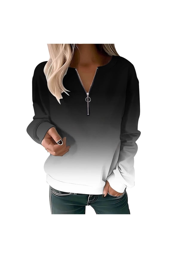 Womens Summer Short Sleeve Shirts Zipper V Neck Chiffon Tunic Casual Solid Loose Shirts Tops and Blouses Black XL