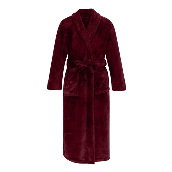 HAPIMO Cotton Bathrobe Soft Fleece Cardigan Pocket for Men Teen Solid Color Trendy Holiday Cloth Zipper Up Warm Absorbent Quick Dry Leisurewear Fashion Casual Holiday Red M