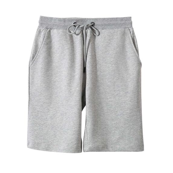 HAPIMO Cotton Linen Half Shorts Pants for Women Summer High Elastic Waist Relaxed Solid Trousers Drawstring Casual Comfy Fashion Gray XXXXL