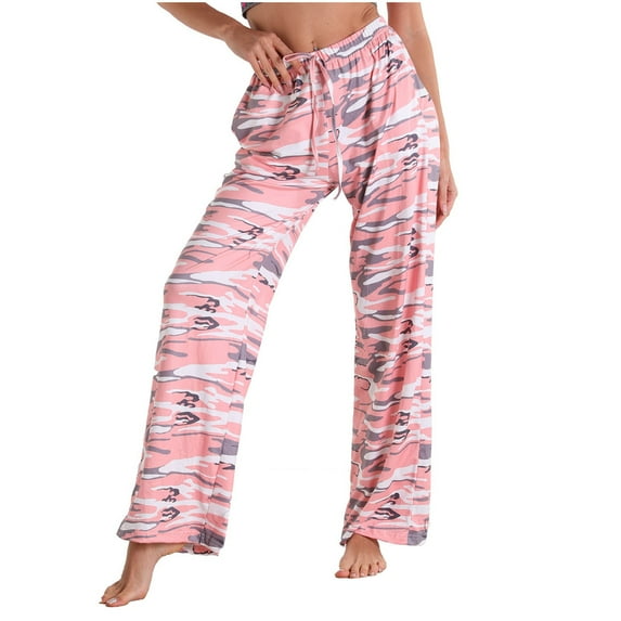 HAPIMO Cotton Linen Straight Pants with Pocket for Women Elastic Waist Drawstring Trousers Leisure Relaxed Trendy Clothes Retro Solid Color Pink XL