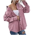 thumbnail image 1 of HAPIMO Corduroy Jackets for Women Solid Tassels Button Jacket Womens Bust Pocket Lapel Outwear Long Sleeve Girls Fall Fashion Tops Casual Comfy Pink L, 1 of 8