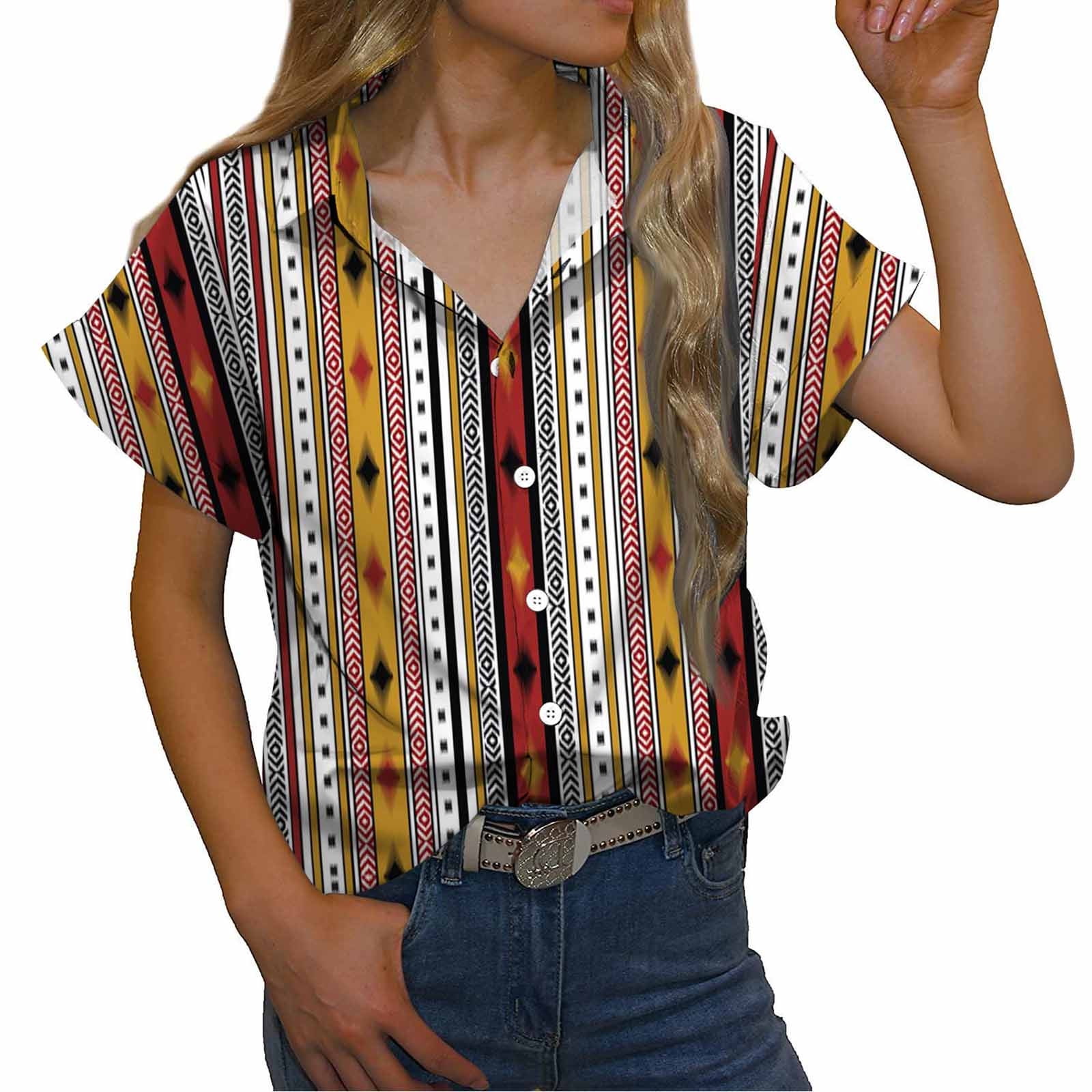 HAPIMO Discount Fashion Shirts for Women Button Lapel Collar