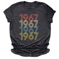 thumbnail image 1 of HAPIMO Discount Shirts for Women 1967 Letter Print Tee Shirt Crewneck Cozy Blouse Casual Basic Short Sleeve Shirt Womens Summer Fashion Tops Classic-Fit Dark Grey XL, 1 of 3