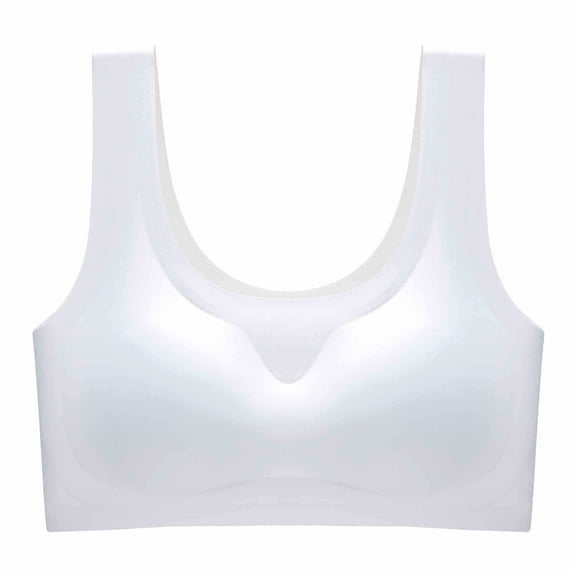 HAPIMO Discount Sports Bras for Women Mind Sleep Plus Size Without Steel Ring Athletic Vest Workout Activewear Bra Cozy Stretch Running Padded Bralette Elastic White XXXXXL