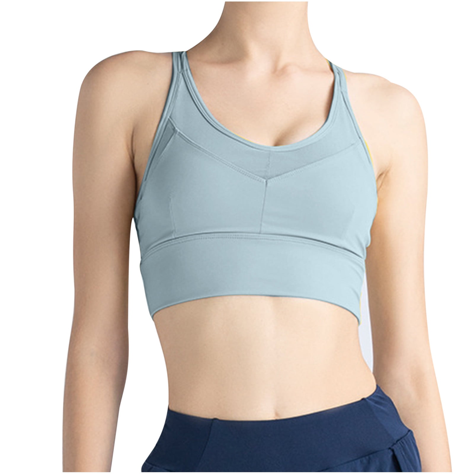 HAPIMO Savings Sports Bras for Women Stretch Running Padded Bralette Cozy  Workout Activewear Bra Elastic Wire Free Wrap Chest Without Steel Ring