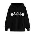 thumbnail image 1 of HAPIMO Discount Sweatshirt for Women Drawstring Pullover Tops Flag Star Letter Print Long Sleeve Relaxed Fit Womens Hoodie Sweatshirt Teen Girls Clothes Black XL, 1 of 3