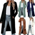 thumbnail image 1 of HAPIMO Women's Long Sleeve Draped Open Front Casual Knit Long Cardigan Jacket Sweater with Pockets Teen Girls Clothes Green M, 1 of 6