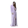 thumbnail image 1 of HAPIMO Discount Women's Robes Soft Sleepwear Cotton Plush Robe Warm Fleece Bathrobe Ankle Length Long Winter Bath Robes Nightgown Purple L, 1 of 1