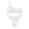 thumbnail image 1 of HAPIMO Discount Women's Sexy 2 Peices Bathing Suit Cozy Wireless Bikini Bandeau Swimming Trunks Thong Split Bikini Swimsuit White L, 1 of 5