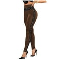 thumbnail image 1 of HAPIMO Discount Women's Yoga Pants High Waist Tummy Control Workout Pants Lace Stitching Stretch Athletic Slimming Running Yoga Leggings for Women Brown XXXL, 1 of 8