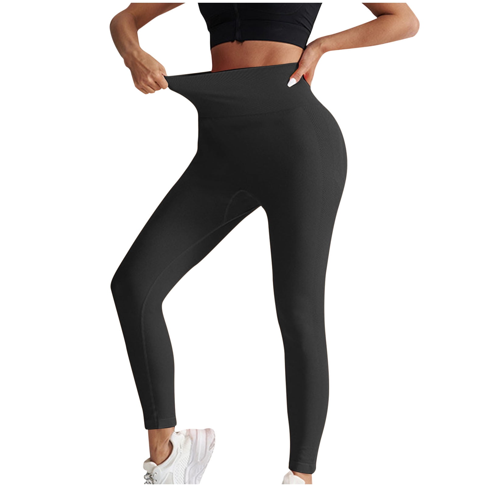 Women's High Waist Leggings With Side Pockets - Stretch Yoga Fitness Pants (Pink, S/M/L)