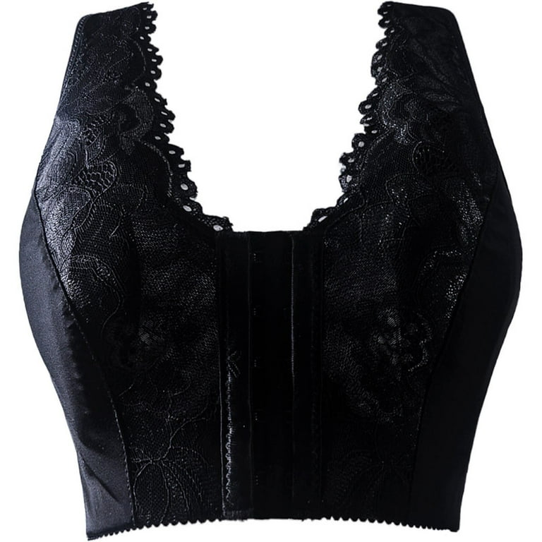 HAPIMO Everyday Bras for Women Gathered Anti-Sagging Rimless Comfortable  Breathable Front Buckle Lingerie Lace Push Up Camisole Comfort Daily  Brassiere Stretch Underwear Discount Black XXXL 