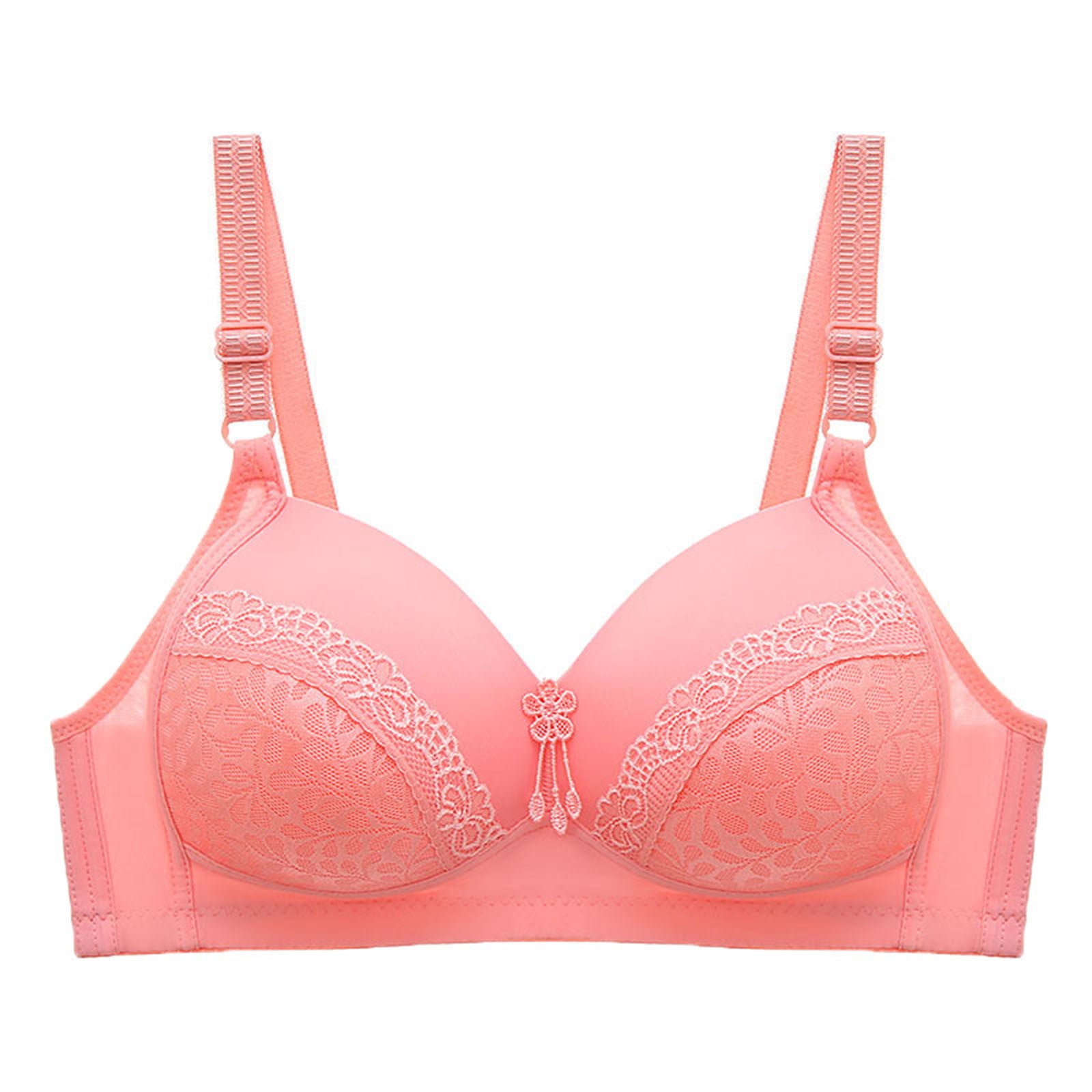 HAPIMO Everyday Bra Wireless for Women Open Front Ultra Light Lingerie  Push-up Comfort Daily Brassiere Underwear Pink M 