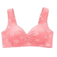 thumbnail image 1 of HAPIMO Everyday Bras for Women Stretch Underwear Comfort Daily Brassiere Gathered Wire Free Comfortable Push Up Camisole Plus Size Ruched Lingerie Sales Pink XL, 1 of 3