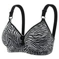 thumbnail image 1 of HAPIMO Everyday Bras for Women Stretch Underwear Soft Ultra Light Lingerie Ombre Zebra Print Push Up Camisole Comfort Daily Brassiere Gathered Underwire Discount Black XL, 1 of 3