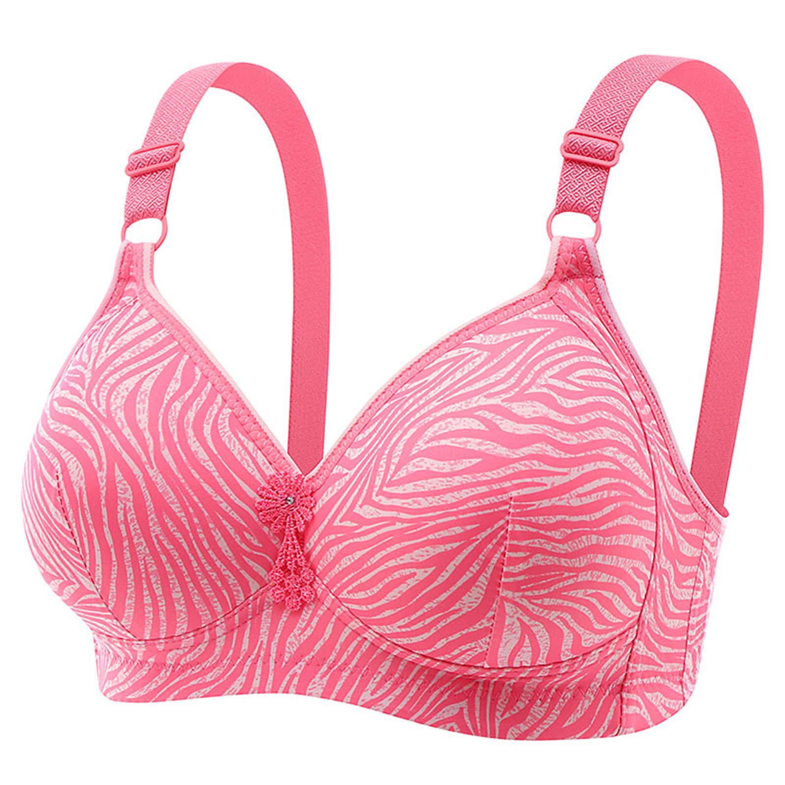 HAPIMO Everyday Bras for Women Stretch Underwear Soft Ultra Light Lingerie  Ombre Zebra Print Push Up Camisole Comfort Daily Brassiere Gathered  Underwire Sales Hot Pink L 