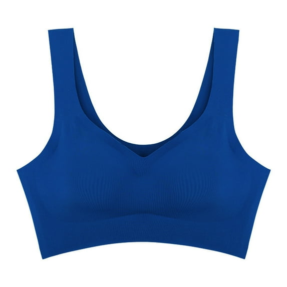 HAPIMO Everyday Sports Bra Wireless for Women Push-up Ultra Light Lingerie Shockproof Camisole Comfort Daily Seamless Smoothing Brassiere Underwear Blue L