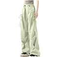 thumbnail image 1 of HAPIMO Fashion Solid Color Palazzo Pants Loose Cargo Pants for Women Workout Wide Leg Pants Casual Slacks Sweatpants High Waist Activewear Trousers Green XL, 1 of 4