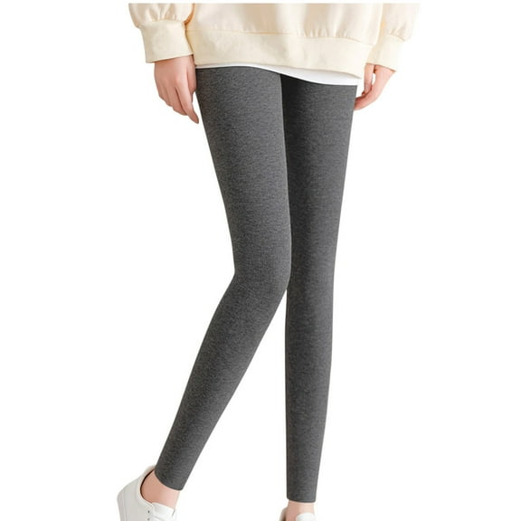 HAPIMO Fleece Lined Leggings Women Basic Layer Pants Yoga Workout Pants Slim Fit High Waist Tummy Control Gym Yoga Pants Casual Comfy Warm Pants Dark Gray L