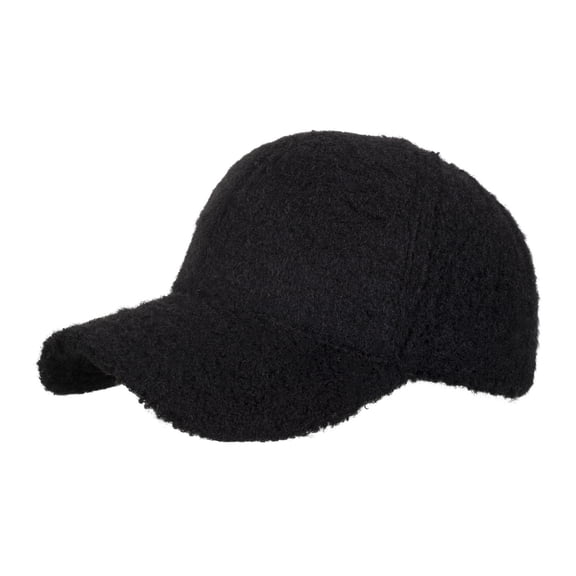 HAPIMO Fluffy Furry Winter Hats for Women Solid Baseball Cap Casual Comfy Fleece Warm Hat for Outdoor Travel Hiking Black Free Size