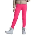 thumbnail image 1 of HAPIMO Girls Kids Pastel Tone Fleece Lined Leggings Elastic Waist Soft Pants for Cold Weather Hot Pink 11 Years, 1 of 9