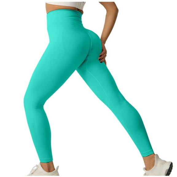 HAPIMO High Waist Activewear Trousers Slim Legging Pants for Women Full Length Pants Workout Casual Sweatpants Stretch Fashion Solid Color Pants Yoga Sports Green S