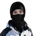 thumbnail image 1 of HAPIMO Hooded Face Covering Knit Hat Drawstring Closure Hat for Winter Hiking Cold Weather Use Black Free Size, 1 of 6