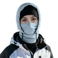 thumbnail image 1 of HAPIMO Hooded Face Covering Knit Hat Drawstring Closure Hat for Winter Hiking Cold Weather Use Light Blue Free Size, 1 of 6