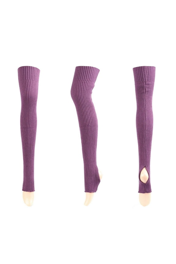 Knee High Socks Yoga Fuzzy Socks Solid Color Socks Slipper Winter Thermal Cotton Socks Warm Leg Warmers Breathable Xmas Gifts for Women Men Purple