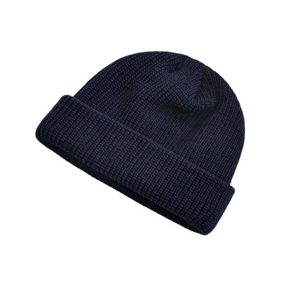 HAPIMO Knit Cuff Beanie Cap Outdoor Thickened Thermal Hats Daily Casual Hats Winter Hats for Women Men Navy Free Size