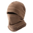 thumbnail image 1 of HAPIMO Knit Fleece Lined Neck Warmer Hat Foldable Design Hat for Winter Outdoor Activities Khaki Free Size, 1 of 5