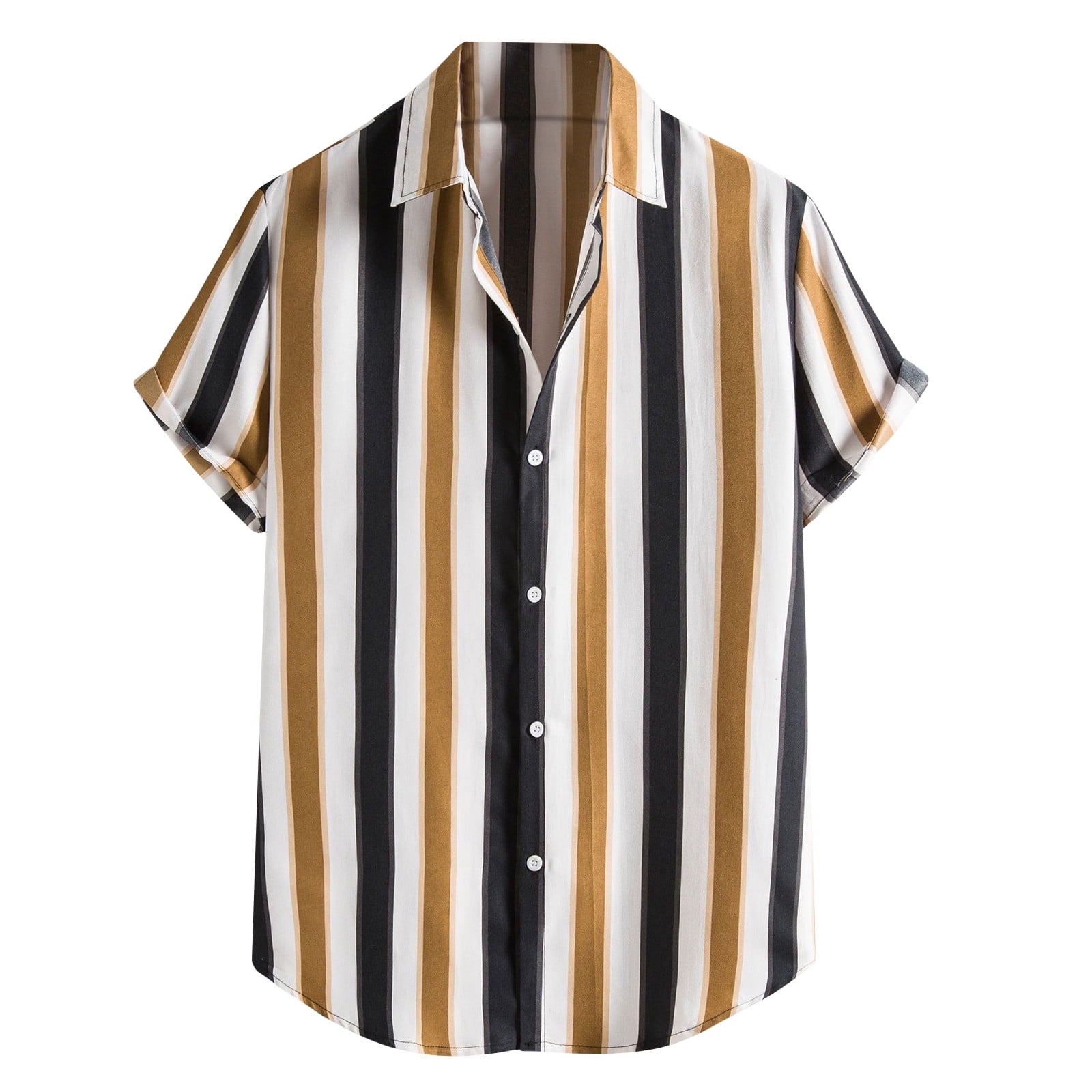 HAPIMO Lapel Collar Fashion Tops Short Sleeve T-Shirt for Men