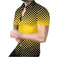 thumbnail image 1 of HAPIMO Loose Hawaiian Beach Shirts for Men Fashion Tees Turndown Collar Button Summer Geometry Gradient Teens Tops Clearance Short Sleeve Activewear Casual Workout Yellow XXXXXL, 1 of 5