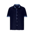 thumbnail image 1 of HAPIMO Loose Hawaiian Beach Shirts with Pocket for Men Short Sleeve Fashion Tees Solid Color Teens Tops Turndown Collar Button Activewear Casual Workout Summer Navy S, 1 of 5