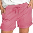 thumbnail image 1 of HAPIMO Loose Shorts with Pocket for Women Summer Solid Mid Rise Trousers Drawstring Casual Comfy Fashion Relaxed Pink XXL, 1 of 7