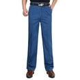 thumbnail image 1 of HAPIMO Men's Business Suit Pants Straight Leg Slacks Holiday Mid Waist Zipper Trendy Trousers Casual Relaxed Athletic Dungarees Solid Color Blue XXXXL, 1 of 7