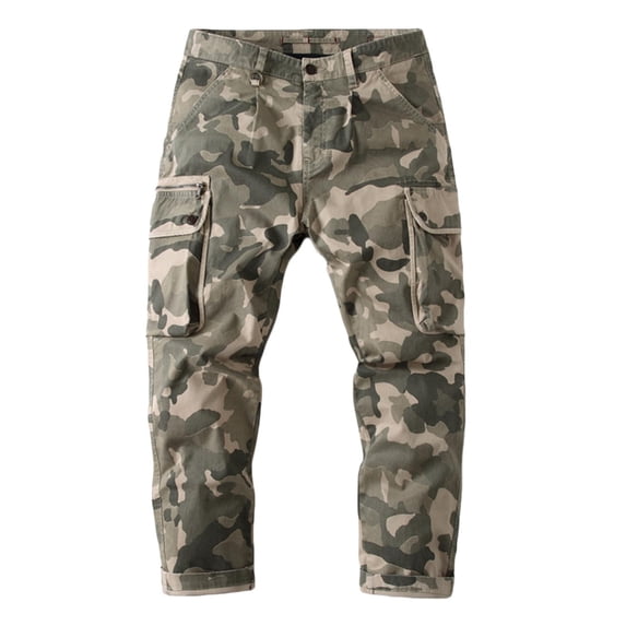 HAPIMO Men's Cargo Jogger Cuff Pants Summer Discount Trousers for Boys Fashion Solid Sale Comfy Casual Workout Sports Elastic Waist Drawstring Khaki