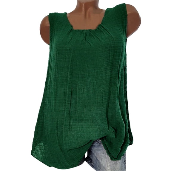 TYGHBN Blouse Womens Size Baggy Sleeveless Tee Vest Tank Tops Plus T-shirt Women's Blouse Womens Casual Summer Tops Tall Women's Shirts Long Sleeve Layering Shirts for Women Loose Tees for Women plus