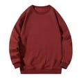 thumbnail image 1 of HAPIMO Men's Loose Basic Pullover Fleece Thicken Thermal Sweatshirts Sales Holiday Crew Neck Tees Solid Color Fashion Athletic Tops Comfy Casual Sport Clearance Wine L, 1 of 4