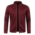 thumbnail image 1 of HAPIMO Men's Loose Shirt Coat Pocket Casual Stand Collar Cardigan Solid Jackets Western Fashion Autumn Winter Zipper-Up Sports Long Sleeve Outwear Wine XL, 1 of 4