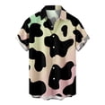 thumbnail image 1 of HAPIMO Men's Loose Shirts with Pocket Cow Print Tees Summer Short Sleeve Shirts Lapel Pullover Button Leisure Clothing Fashion Khaki XL, 1 of 5