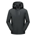 thumbnail image 1 of HAPIMO Men's Outdoor Jacket Waterproof And Stain-Resistant Wind-Resistant Thermal Zipper Warm Jacket Detachable Cap Thicken Outwear with Drawstring Gray L, 1 of 3