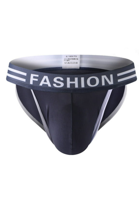 Men's Sexy Jockstrap Low Waist Stretchy Briefs for Mens Thong Underwear Workout Jock Strap Athletic Supporter