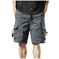thumbnail image 1 of HAPIMO Men's Shorts Elastic Waist Drawstring Lightweight Relaxed Fit Casual Outings Sports Shorts Breathable Solid Color Comfy Shorts for Beach Vacation Shorts Gray XX-Large, 1 of 4