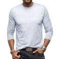 thumbnail image 1 of HAPIMO Men's Slim Basic Pullover Thermal Underwear Crew Neck Tees Holiday Solid Color Fashion Comfy Daily Casual Sport Long Sleeve Athletic Tops White, 1 of 1