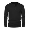 thumbnail image 1 of HAPIMO Men's Slim Basic Shirts Pocket Casual Workout Relaxed Sport Solid Quarter Button Tees Clothing Fashion Fall Spring Long Sleeve Holiday Black S, 1 of 6