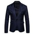 thumbnail image 1 of HAPIMO Men's Slim Suit Jackets Shirts Gentlemen Holiday Fashion Comfy Long Sleeve Tops Turndown Collar Button Down Tees Casual Relaxed Double-Breasted Solid Blue XXL, 1 of 4
